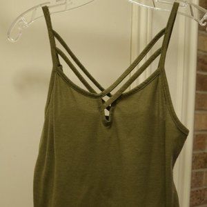 Sexy Strappy Olive Green Tank Top No Boundaries